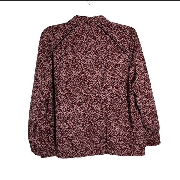 Chico's Zenergy Jacket Women's 16/18 Pink Leopard Print Full Zip Elastic Waist - Picture 4 of 6